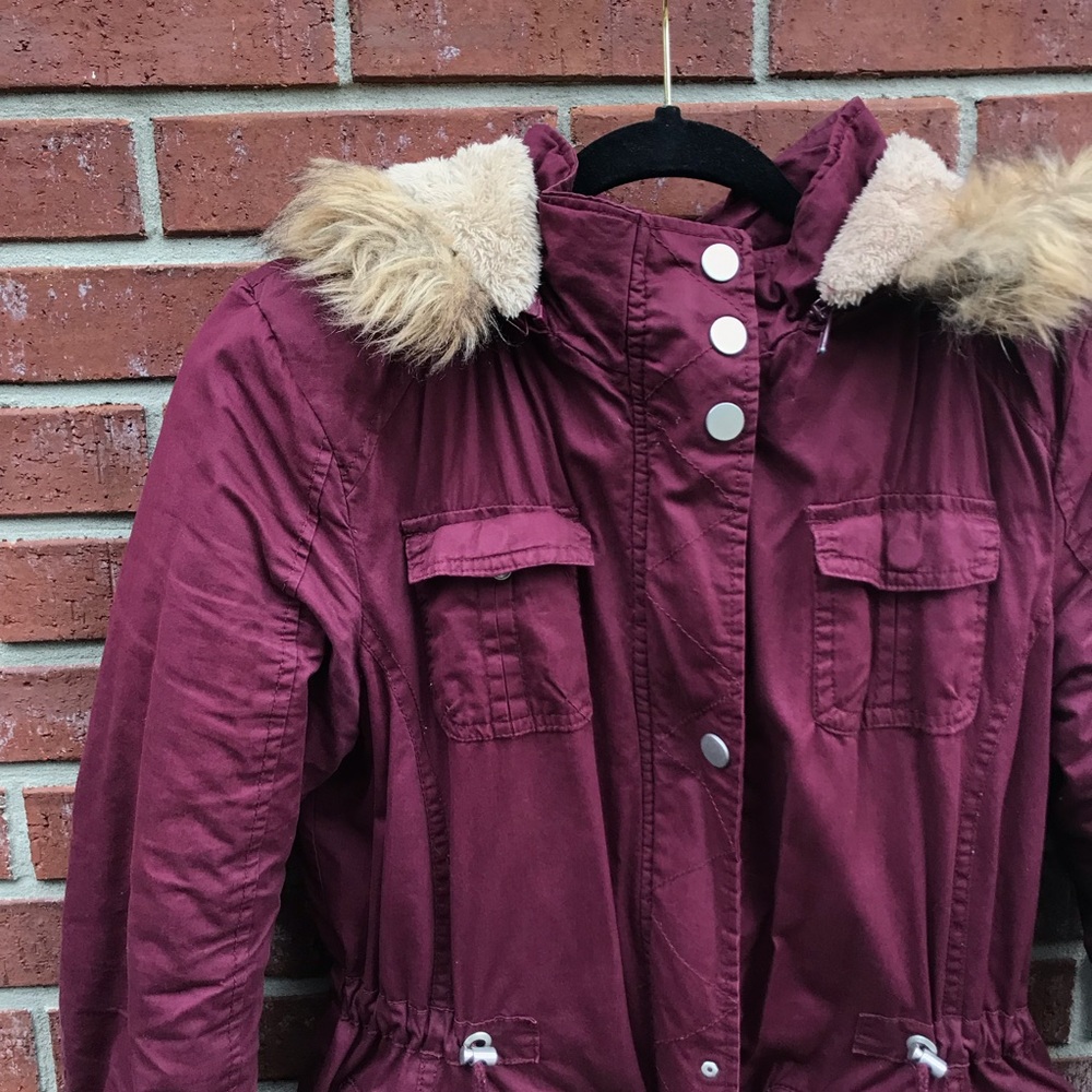 YMI maroon coat